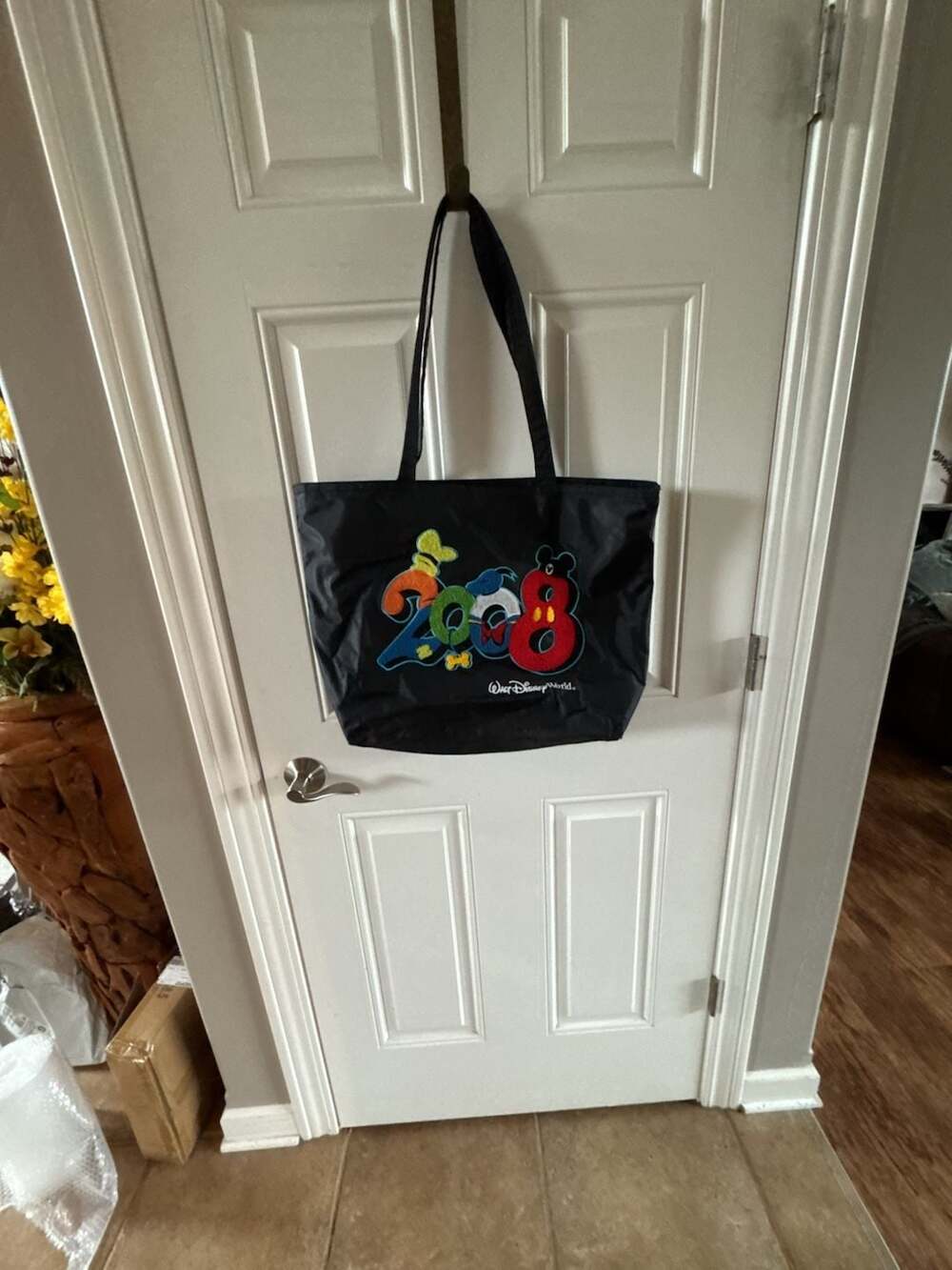 Walt Disney World 2008 Embroidered Black Nylon Tote Bag